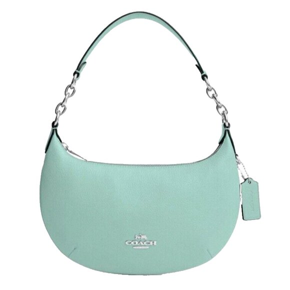 New Coach CE619 Payton Hobo Shoulder bag Pebble Leather Faded Blue - Picture 1 of 4